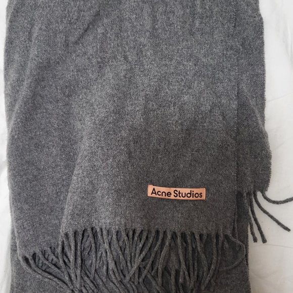 Acne wool scarf oversized - Grey melange - Picture 2 of 4